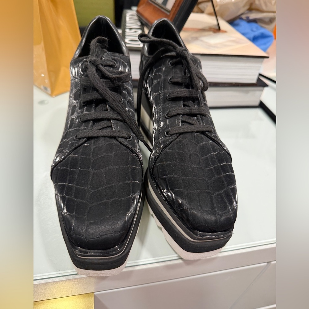 Stella McCartney Croc Embossed Platform Sneakers